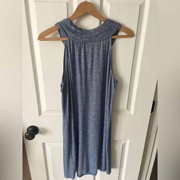 Max Studio Blue Sleeveless Flowy Dress With Rope Neck Size S - Picture 3 of 7
